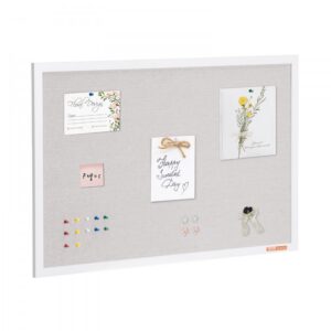 valge linase pinnaga teadetetahvel – Valge Linase Pinnaga Teadetetahvel (91×61 Cm, MDF Raam)