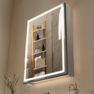 valgustatud peegelkapp vannituppa – Valgustatud peegelkapp vannituppa (50 x 70 cm, 3 värvi LED, reguleeritavad riiulid)
