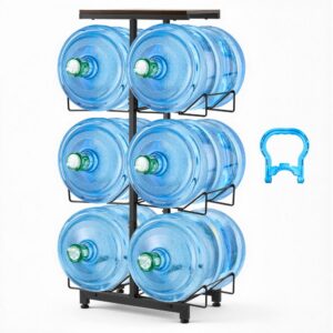 veepudelite hoidik 4 tasandit – Veepudelite Hoidik, 4 Tasandit, 11 L Ja 19 L, 6 Pudelit, Must Ja Pruun