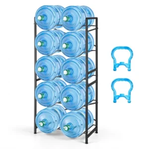 veepudelite hoidja 5 tasandit – Veepudelite Hoidja, 5 Tasandit, 11 L Ja 19 L Pudelitele, 10 Pudelit, Must