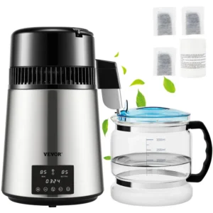 veepuhasti destilleerija 750 W – Veepuhasti Destilleerija (750 W, 1 L/h, 4 L Klaaskann, 0-99 H Taimer)