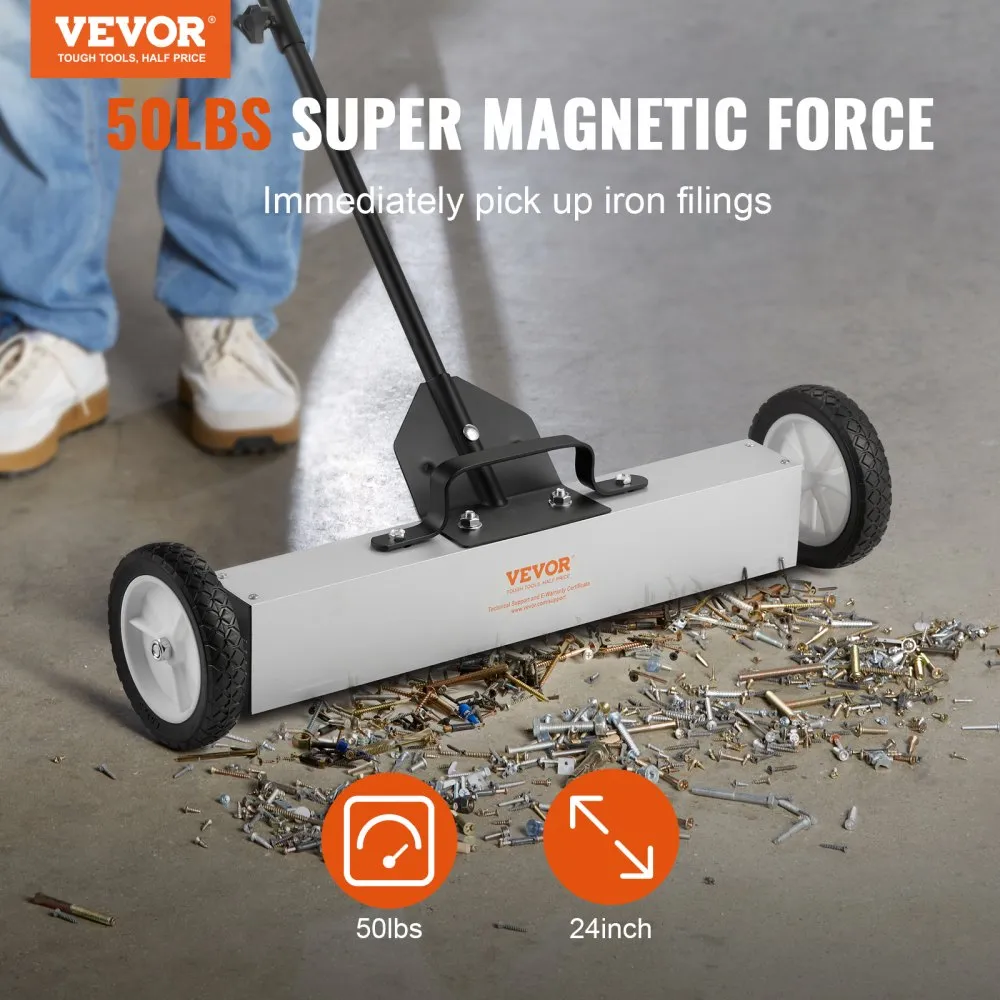 Veerev magnetpühkija ratastega (22,7 kg, 74 cm, teleskoopkäepide) – toote pilt 1