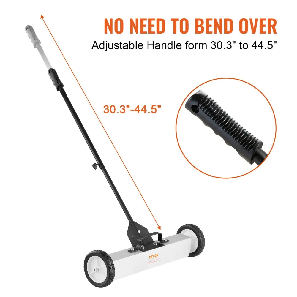 Veerev magnetpühkija ratastega (22,7 kg, 74 cm, teleskoopkäepide) – toote pilt 4